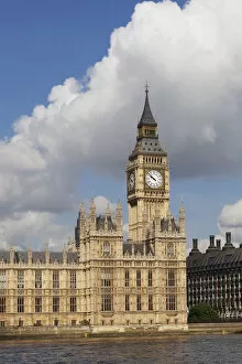 Images Dated 7th August 2014: Houses of Parliament, Big Ben, River Thames, London, England, United Kingdom