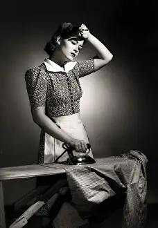 Iron Prints: Housewife Ironing Shirt
