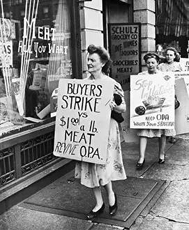 Grocery Store Prints: Housewives Protest Meat Prices at Store