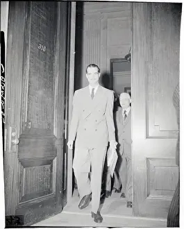 Howard Hughes Arriving at Senate Hearings