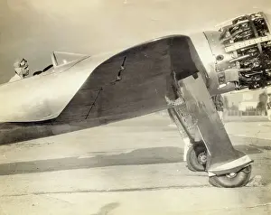Howard Hughes in Cockpit of Racing Airplane
