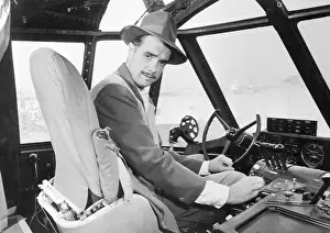 Howard Hughes at Controls of His Flying Boat