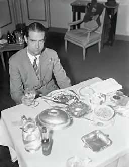 Breakfast Prints: Howard Hughes Eating Breakfast