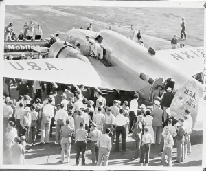 Minnesota Prints: Howard Hughes Plane Surrounded by Crowd in Minneapolis