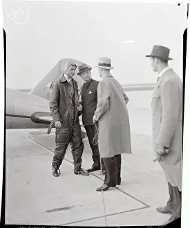 Howard Hughes After Record-Breaking Flight From Miami