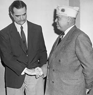 Howard Hughes Shaking Hands with Legionnaire