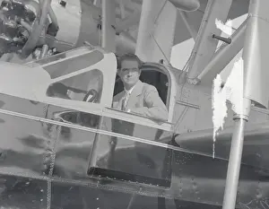 Howard Hughes Sitting in Plane