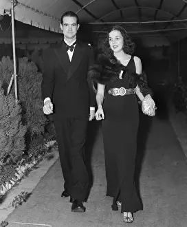 Socialite Prints: Howard Hughes with Socialite Gloria Baker in Palm Beach