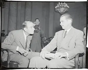 Thomas A Prints: Howard Hughes Talking with Attorney
