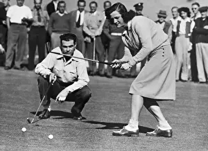 Crouching Prints: Howard Teeter Watches Babe Didrickson Putting