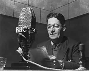 Radio Prints: Howard Walter Florey Reading Off Papers
