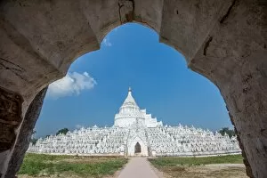 Images Dated 19th December 2016: Hsinbyume white pagoda another name is myanmar taj mahal, mingun, sagaing region, myanmar