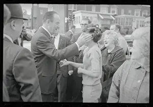 Hubert Humphrey Greeting a Girl