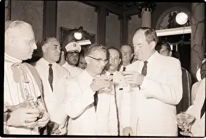 Hubert Humphrey and Joaquin Belaguer Toasting