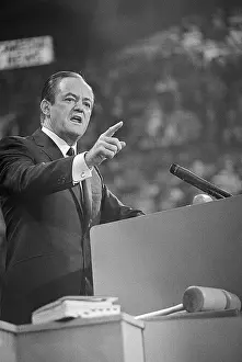 Rostrum Prints: Hubert Humphrey Speaking, Democratic Conv