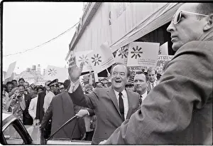 Supporter Prints: Hubert Humphrey Waving To Crowd