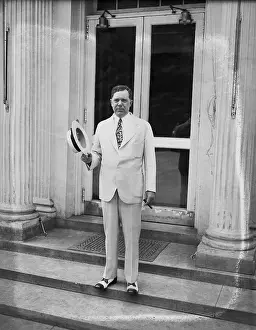 Huey Long Outside White House
