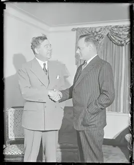 Miller Prints: Huey P. Long and Ray Miller Shaking Hands