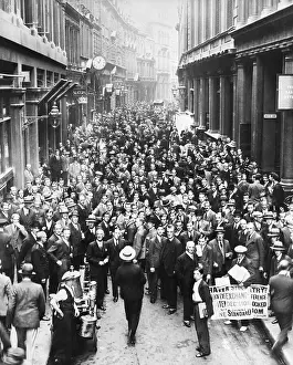 Fraud Prints: Huge Crowd with Hatry Sign in London Street