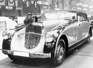 Prints of (Original Caption) 2/20/1933-Berlin, Germany- LARGEST CAR Vintage Car Collection Prints: Huge Maybach Automobil