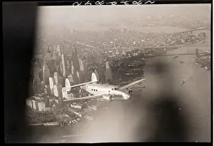 Hughes Plane Flying Over Manhattan