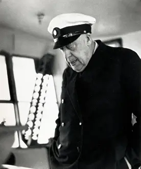 Cabin Prints: Hugo Eckener Is Shown In Control Cabin