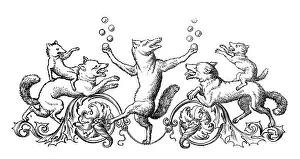Kaulbach Prints: Humanized animals illustrations: Decoration