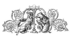Kaulbach Prints: Humanized animals illustrations: Decoration