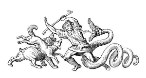 Kaulbach Prints: Humanized animals illustrations: Decoration