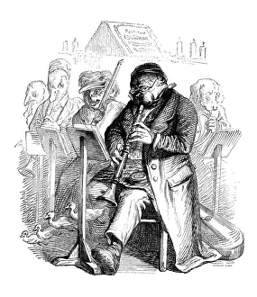 Humanized animals illustrations: Dog musician