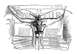 Humanized animals illustrations: Insect reading news