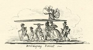 Humour Brobdignag bonnet Cruikshank 19th century cartoon