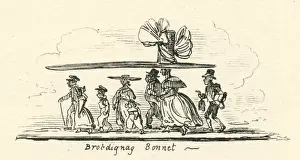 Large Prints: Humour Brobdignag bonnet Cruikshank 19th century cartoon