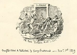 Humour comment The New Police Act 19th century cartoon