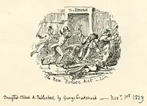 Conflict Prints: Humour comment The New Police Act 19th century cartoon