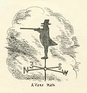 Humour Cruikshank 19th century cartoon a vane man