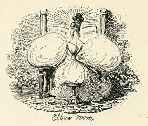 Images Dated 18th April 2013: Humour puffed sleeves ladies fashion 19th century cartoon