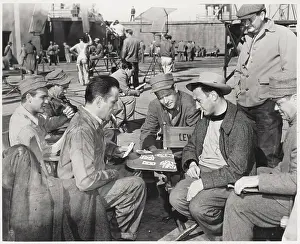 Humphrey Bogart and Other Actors Playing Cards