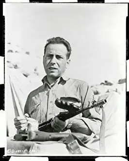 Humphrey Bogart with Gun in Movie Still