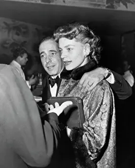 Prints of Actor Humphrey Bogart with wife, actress Lauren Bacall The Essence of Cool: Humphrey Bogart with Lauren Bacall