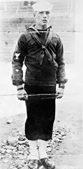 Prints of (Original Caption). Humphrey Bogart in sailor dress while he was in the Navy. Full length photograph, 1919 The Essence of Cool: Humphrey Bogart in Sailor Uniform