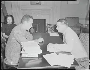 Democrat Prints: Humphrey Bogart Speaking with Senator Martin Dies