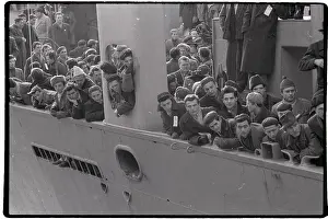 Hungarian Refugees Crowd Boat Deck