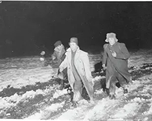Hungarian Refugees Trekking Through Snow