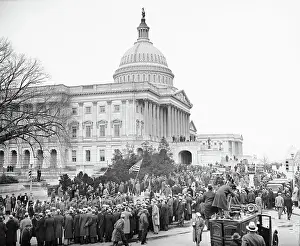 Great Depression Prints: Hunger Marchers at Capitol Building