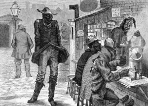 Starvation Prints: Hungry Black Man At Open Food Stand
