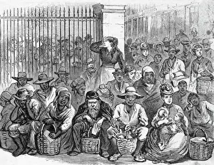 Hungry Citizens Seeking Food At Depot