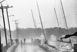Utility Pole Prints: Hurricane; People Try To Escape Bridge