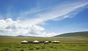 Settlement Prints: Huts, village of the Msai, Boma, Ngorongoro Conservation Area, Tanzania, Africa