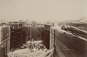 Ladder Prints: Huty18568, construction site, T / BRI / MANCHESTER SHIP CANAL / LANCS